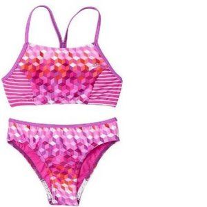 *Swimsuit Speedo sz 12 Purple Geo 2 Pc Scoop Bikini Top & Scoop Bottoms Girls
